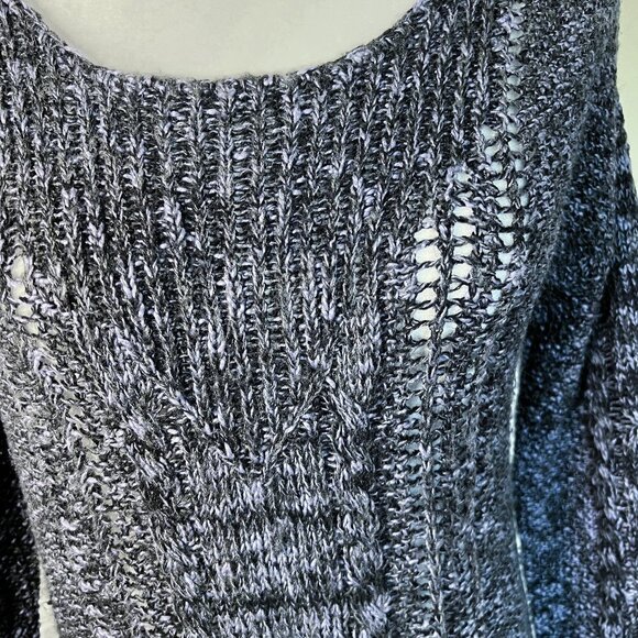 Women's Mudd Long Sleeve Sweater | Blue | Open Knit | Scoop Neck | Size Medium - Picture 6 of 10